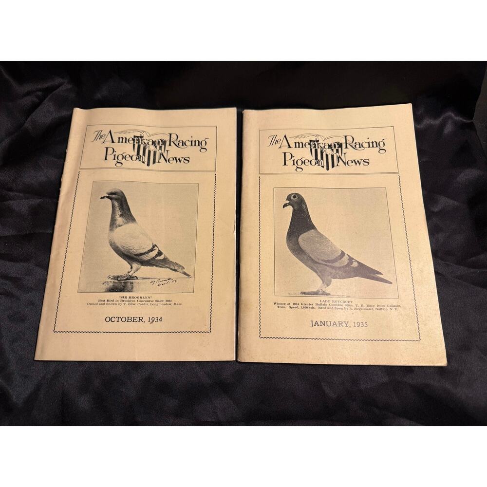2 Antique issues of The American Racing Pigeon News 1930’s Collectible Ephemera